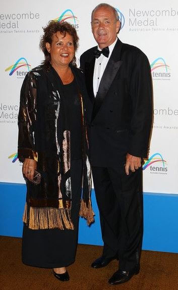 Morgan Cawley parents Roger Cawley and Evonne Goolagong Cawley at an event.